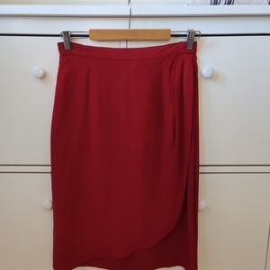 Argenti 100% Silk Red Pink Skirt